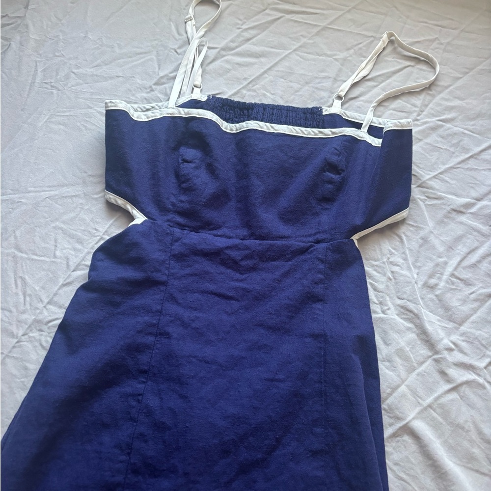 Anthropologie Maeve The Dafni Cutout Linen Mini Dress